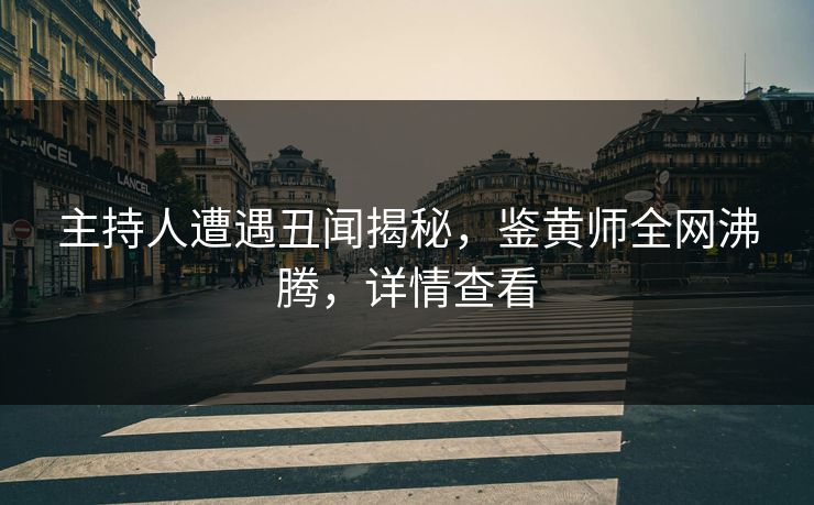 主持人遭遇丑闻揭秘，鉴黄师全网沸腾，详情查看