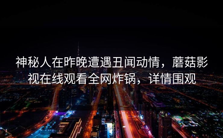 神秘人在昨晚遭遇丑闻动情,蘑菇影视在线观看全网炸锅,详情围观 神秘人在昨晚遭遇丑闻动情,蘑菇影视在线观看全网炸锅,详情围观