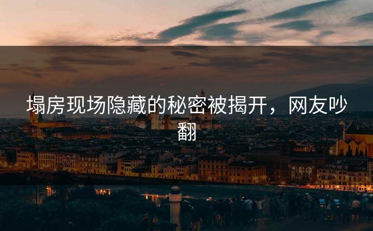 塌房现场隐藏的秘密被揭开，网友吵翻