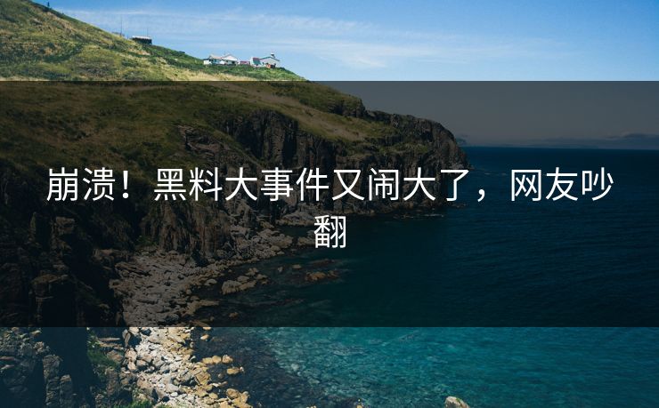 崩溃！黑料大事件又闹大了，网友吵翻