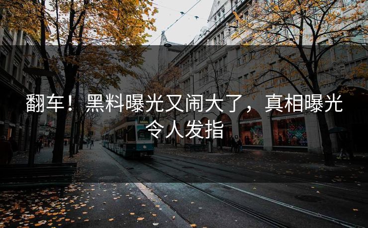 翻车！黑料曝光又闹大了，真相曝光令人发指