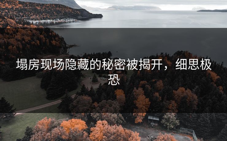 塌房现场隐藏的秘密被揭开，细思极恐