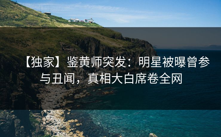 【独家】鉴黄师突发：明星被曝曾参与丑闻，真相大白席卷全网