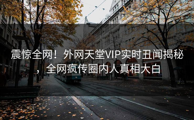 震惊全网！外网天堂VIP实时丑闻揭秘，全网疯传圈内人真相大白