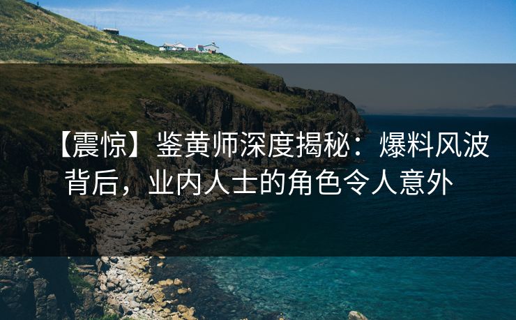 【震惊】鉴黄师深度揭秘：爆料风波背后，业内人士的角色令人意外